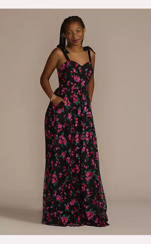Floral Embroidered Sweetheart A-Line Image 1
