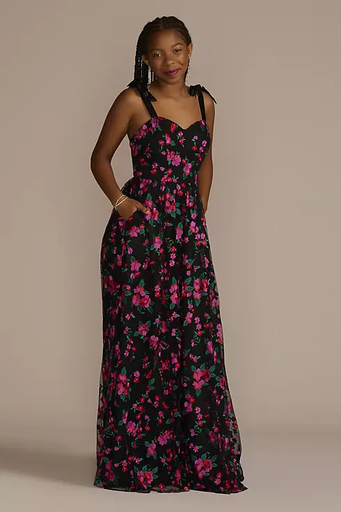 Floral Embroidered Sweetheart A-Line Image 1