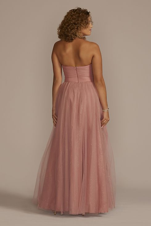Off-the-Shoulder Glitter Tulle Ball Gown Image 2