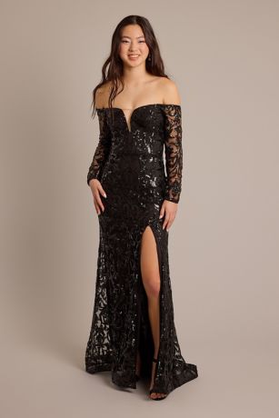 allover sequin: Juniors' Dresses