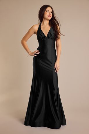 Black Satin Mermaid Dress