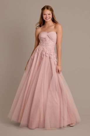 Princess Hot Pink Long Prom Dress Layered Tulle Sleeveless Corset