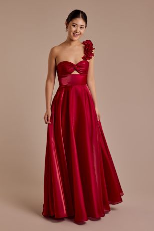 Organza Ruffled One-Shoulder Ball Gown Image