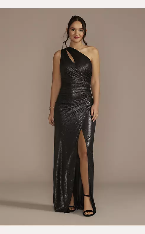 Sexy Black Maxi Dress - Glitter Dress - Asymmetrical Maxi Dress