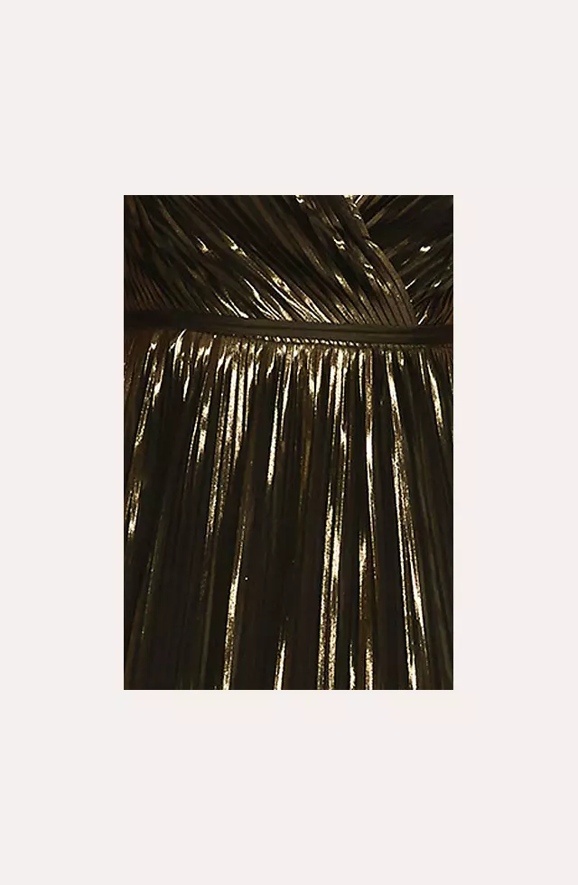 Metallic Pleated A-Line with Slit Image 4