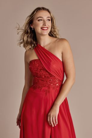 One Shoulder Draped Dresses