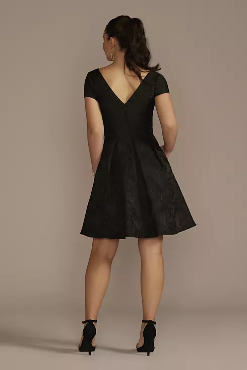 Textured Jacquard Short A-Line Dress Image 2