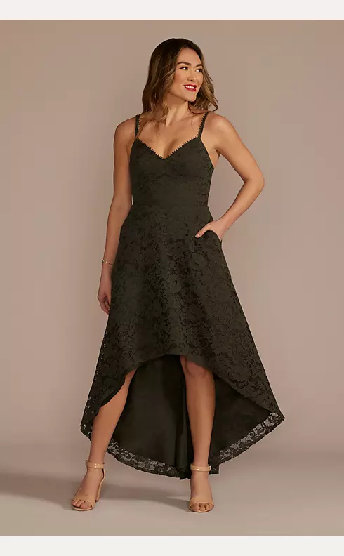 High-Low Corded Lace A-Line Dress Image 1