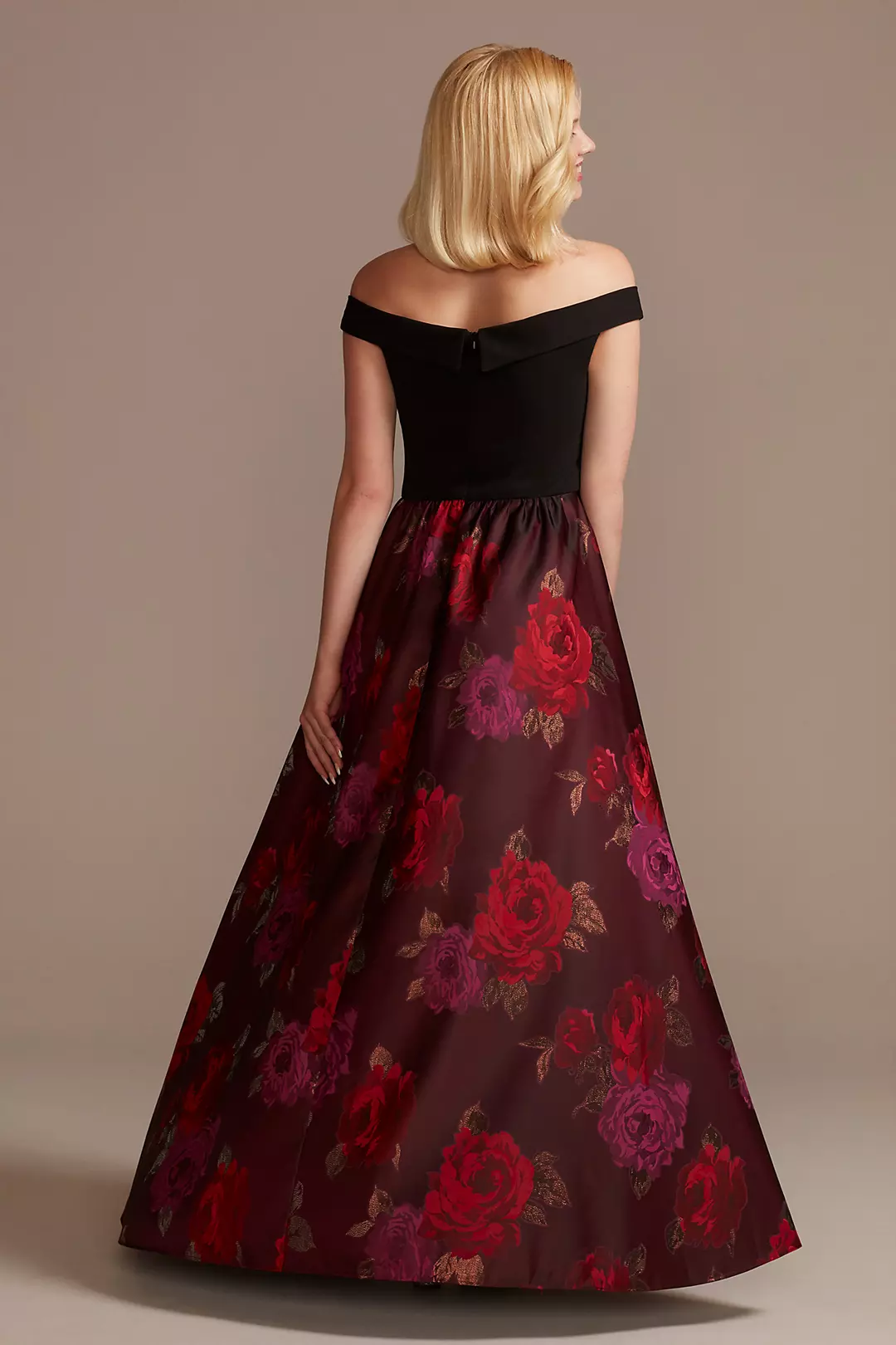 Off the Shoulder Ball Gown with Embellished Detail Image 2