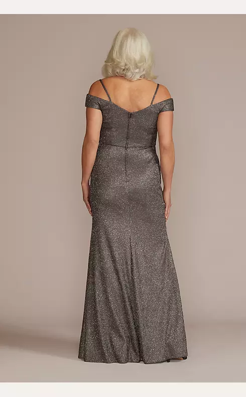 Off-the-Shoulder Metallic Sheath Gown Image 2