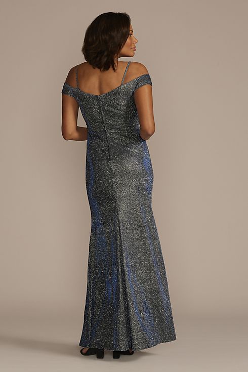 Off-the-Shoulder Metallic Sheath Gown Image 5