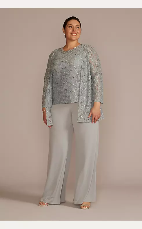 Three-Piece Sparkle Lace Pantsuit Image 1