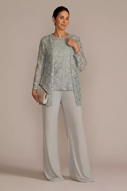 Three-Piece Sparkle Lace Pantsuit Image 1