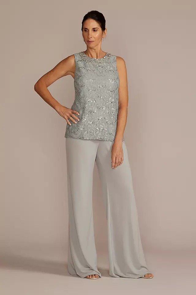 Three-Piece Sparkle Lace Pantsuit Image 4