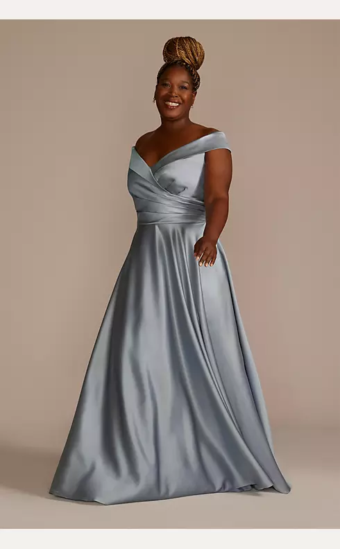 Off-the-Shoulder Sweetheart Satin Ball Gown Image 1