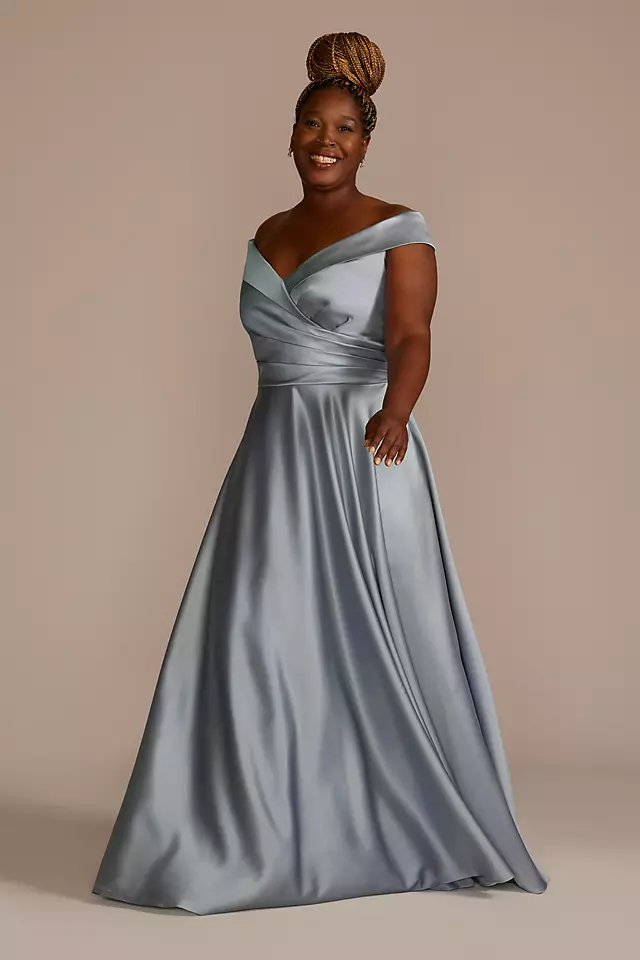 Off-the-Shoulder Sweetheart Satin Ball Gown Image