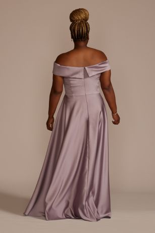 Long Ball Gown Sweetheart Off The Shoulder Satin Wedding Dress