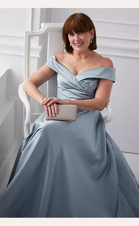 Off-the-Shoulder Sweetheart Satin Ball Gown Image 5