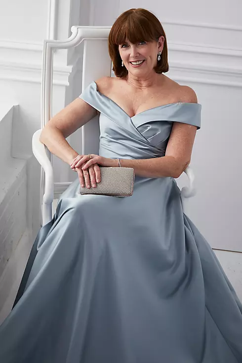 Off-the-Shoulder Sweetheart Satin Ball Gown Image 5