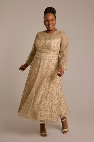 Brown Mother of the Bride Dresses Tea Length