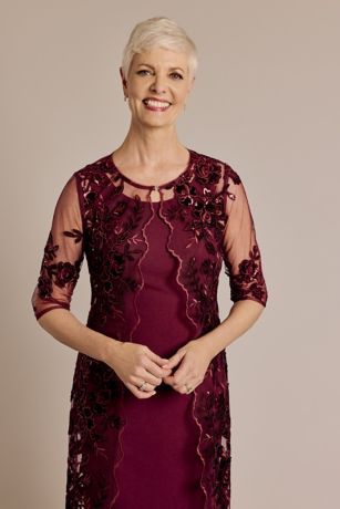 スーツ・フォーマル・ドレス etoll. Embroidered lace layered dress