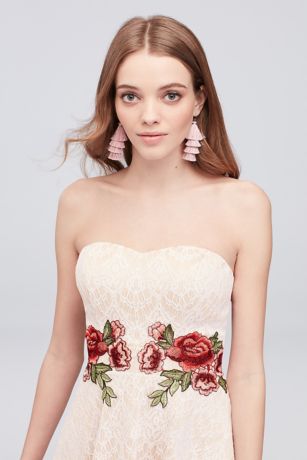 Embroidered Lace A-Line Dress with Sweetheart Neck | David's Bridal