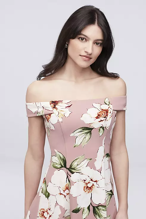 Off-the-Shoulder Floral Printed Short Dress Image 3