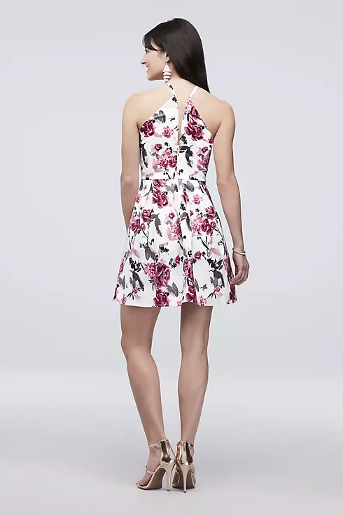 Short Cotton A-Line Dress with Halter Neckline Image 2