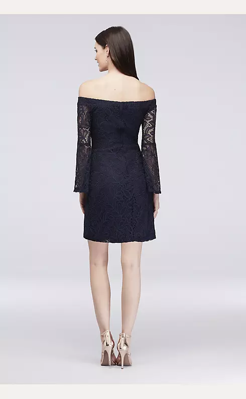 Lace Bell Sleeve Off-the-Shoulder Short Dress Image 2