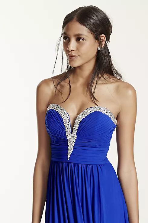 Crystal Embellished V-Plunge Neckline Prom Dress Image 5