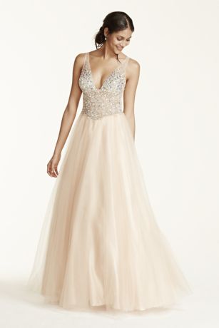Sleeveless Fully Beaded Bodice Ball Gown David's Bridal