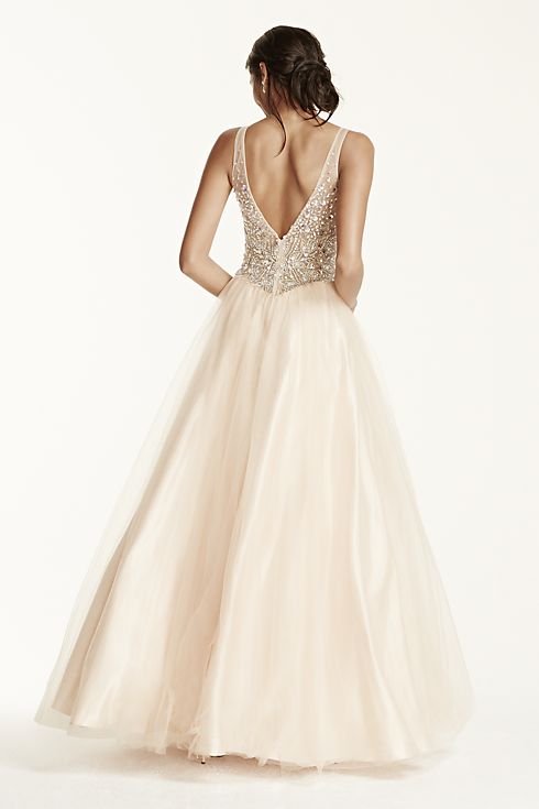 Sleeveless Fully Beaded Bodice Ball Gown Image 5