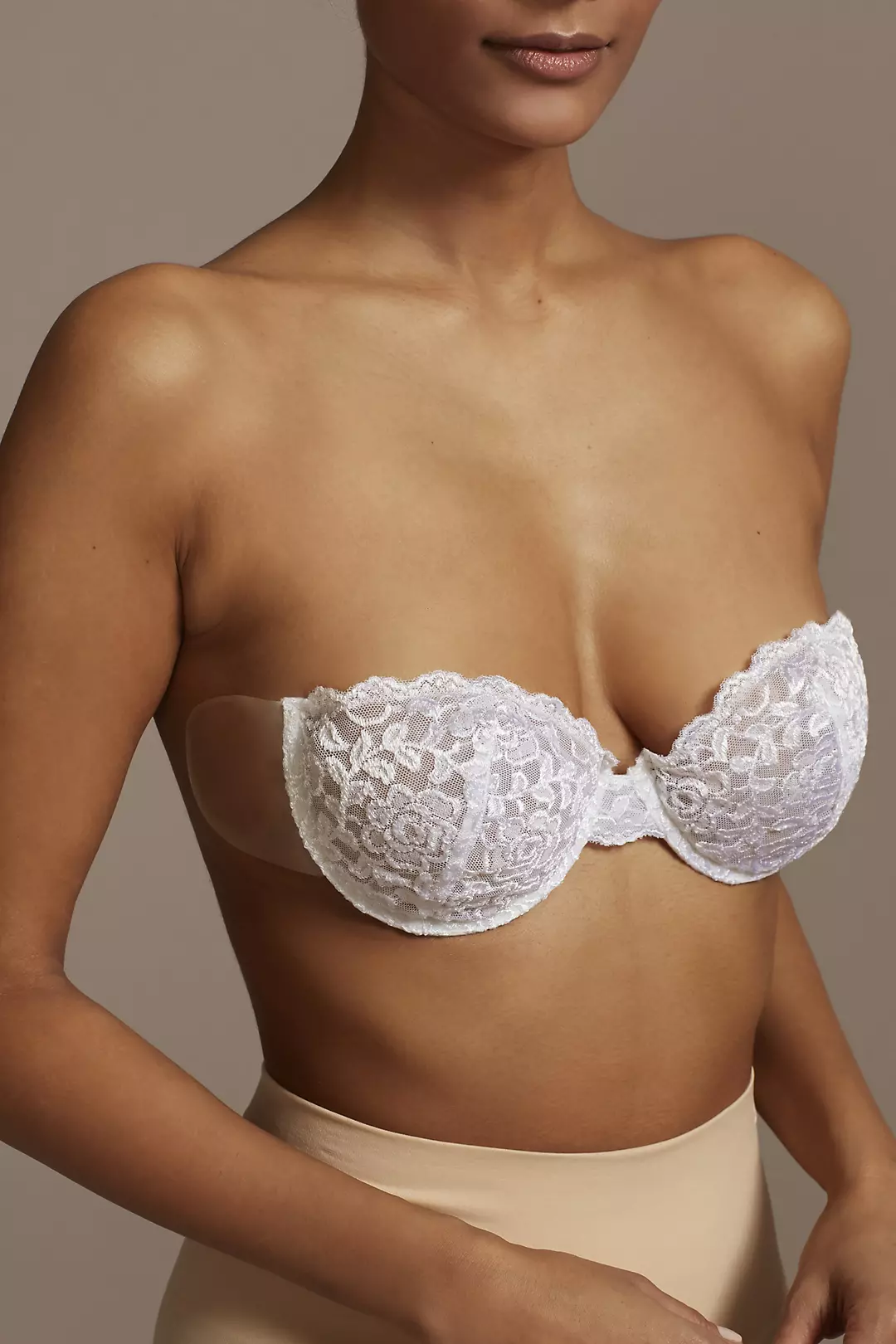 Women's Floral Lace Backless Strapless Adhesive Bra - Cupshe-l
