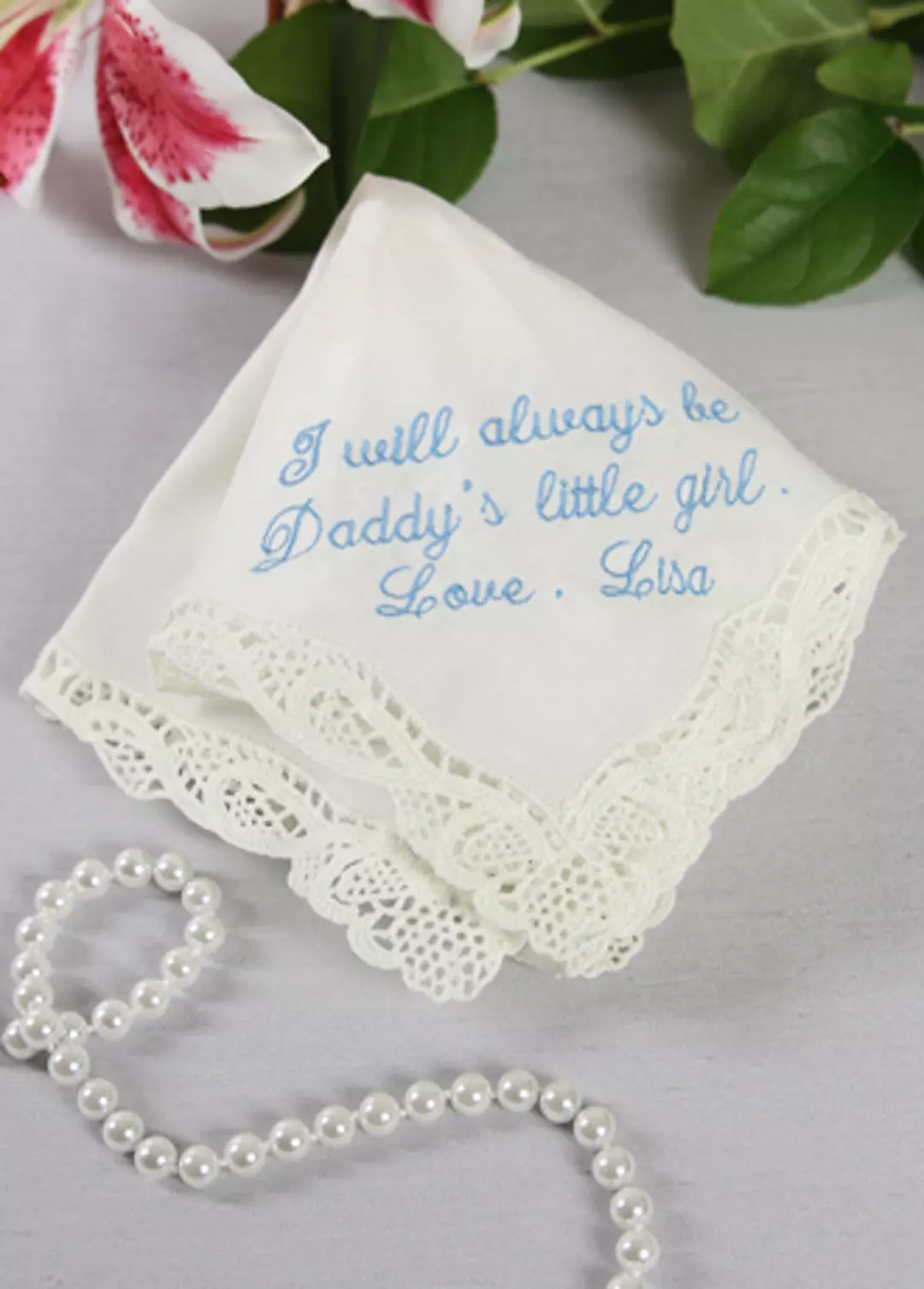 Personalized Handkerchief Daddy's Little Girl Poem Image