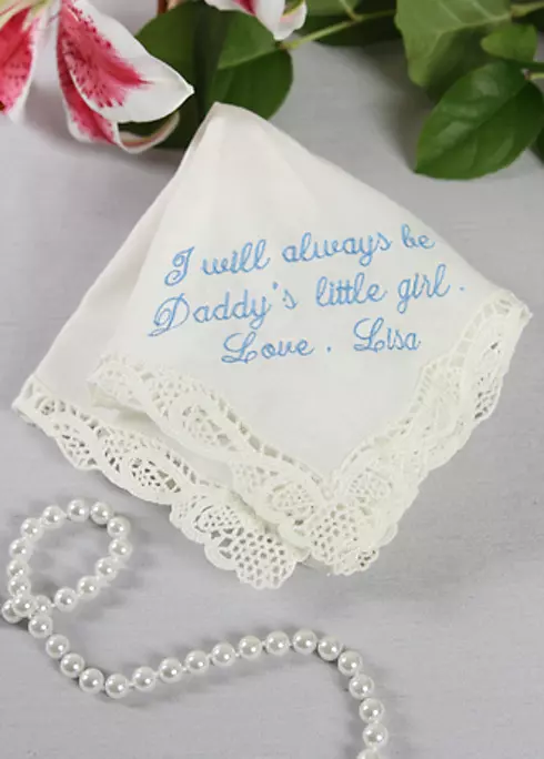 Personalized Handkerchief Daddy's Little Girl Poem Image 1
