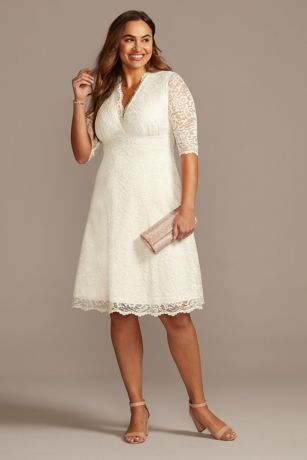 david bridal plus size white dresses