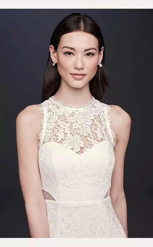 Corded Lace Trumpet Dress with Illusion Sides