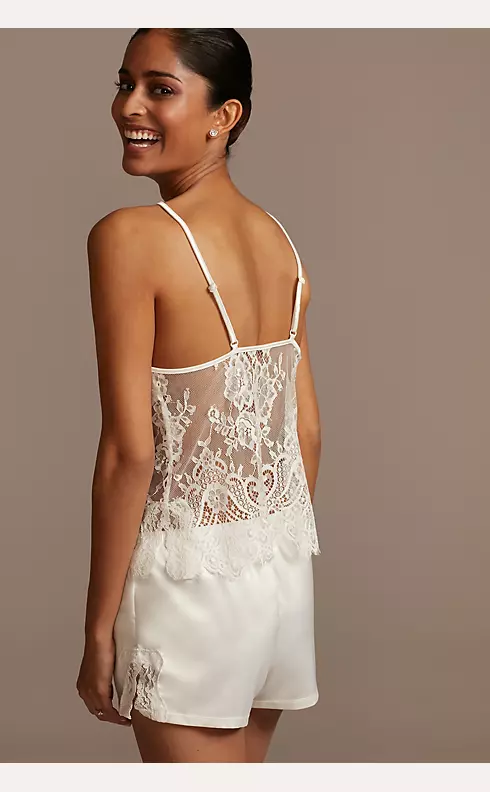 Out From Under Romy Sheer Lace Top & Short Set in White