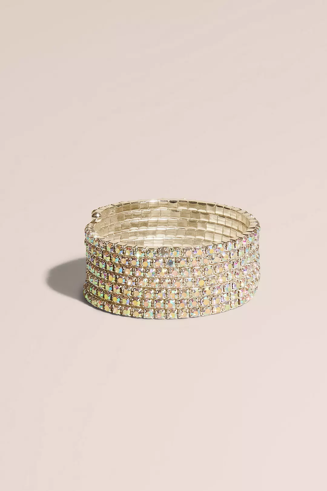 Iridescent Rhinestone Coil Wrap Bracelet Image