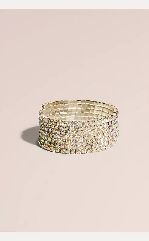 Iridescent Rhinestone Coil Wrap Bracelet Image 1