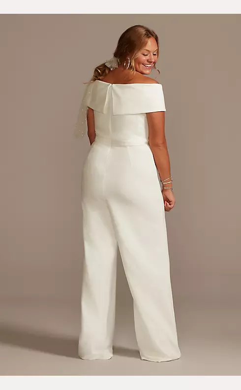 Cuffed Off-the-Shoulder Stretch Crepe Jumpsuit Image 2