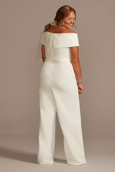 Cuffed Off-the-Shoulder Stretch Crepe Jumpsuit Image 2