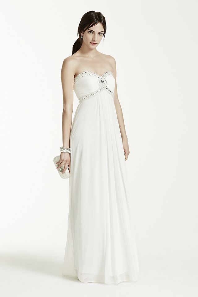 A Line Beaded Bodice Gown Image 1