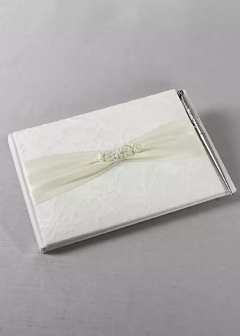 DB Exclusive Lace Elegance Guest Book With Pen Image 1