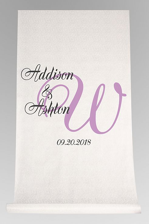 DB Exc Pers Elegant Names and Initial Aisle Runner Image