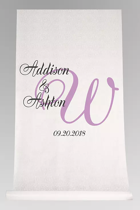 DB Exc Pers Elegant Names and Initial Aisle Runner Image 1