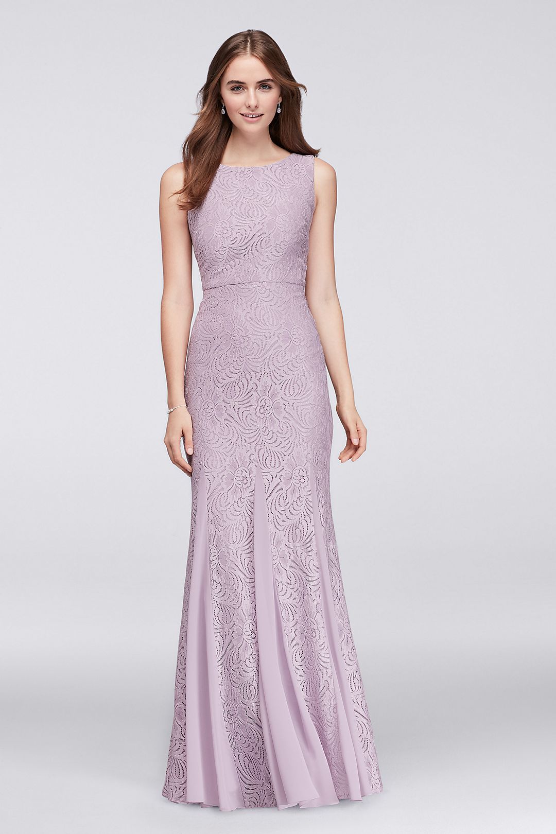 Stretch Lace Bridesmaid Dress with Godet Skirt Image 1