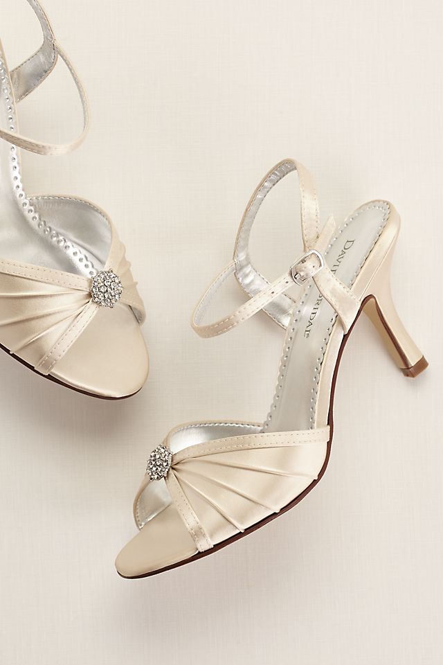 Satin Dyeable Pleated Sandal with Ornament Image 6