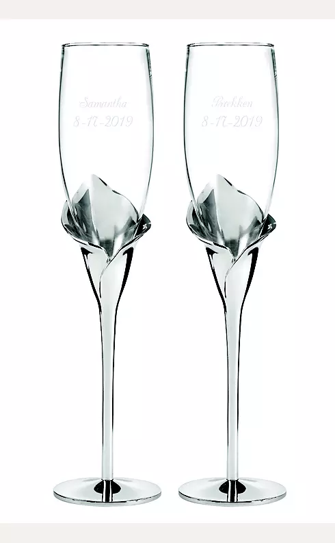 Personalized Gleaming Calla Lily Flutes Image 1