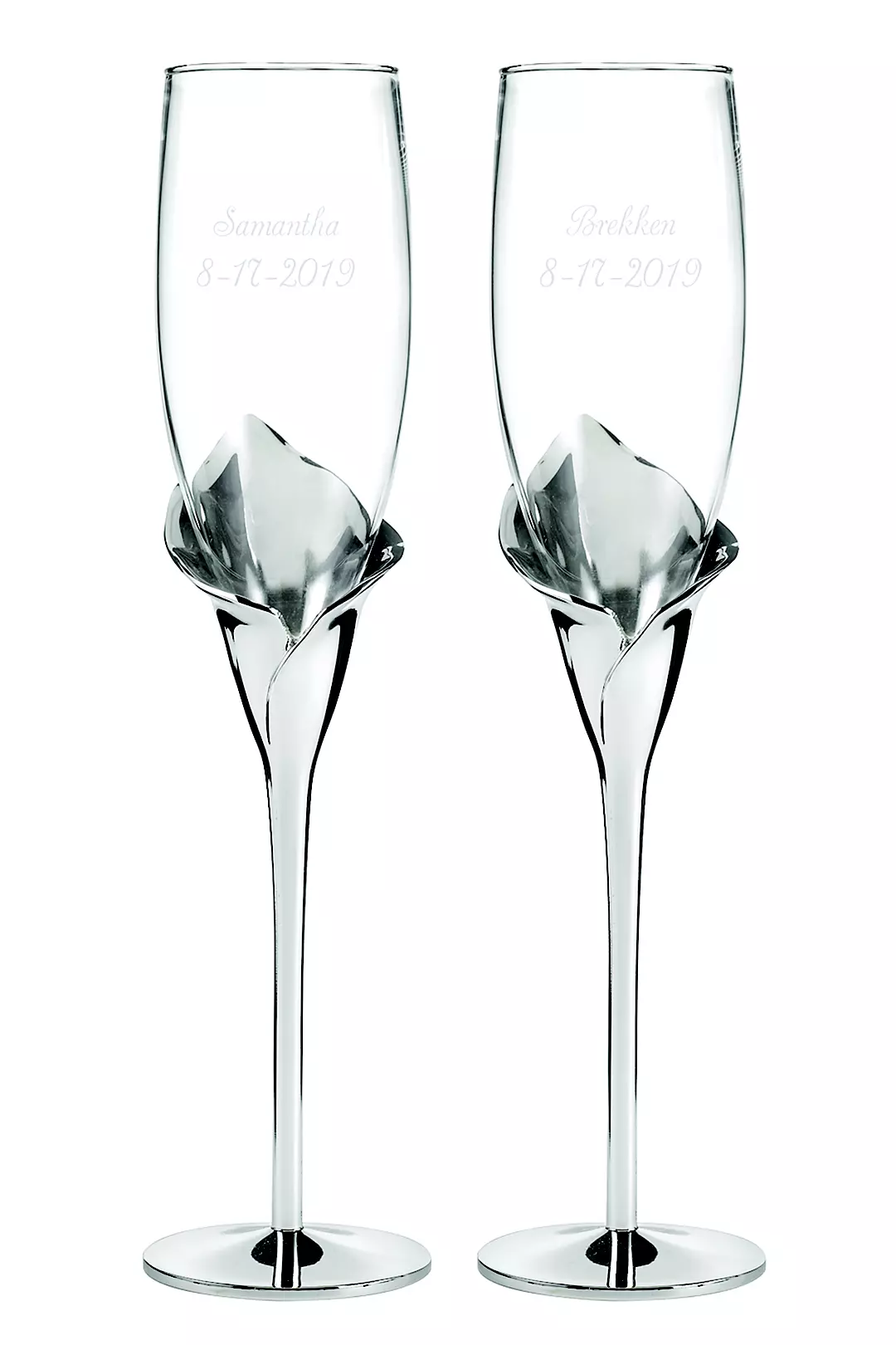 Personalized Gleaming Calla Lily Flutes Image